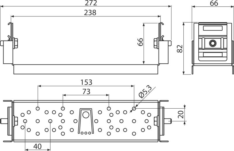 Alcadrain Halterung für Duscharmatur ALCASYSTEM Konstruktion