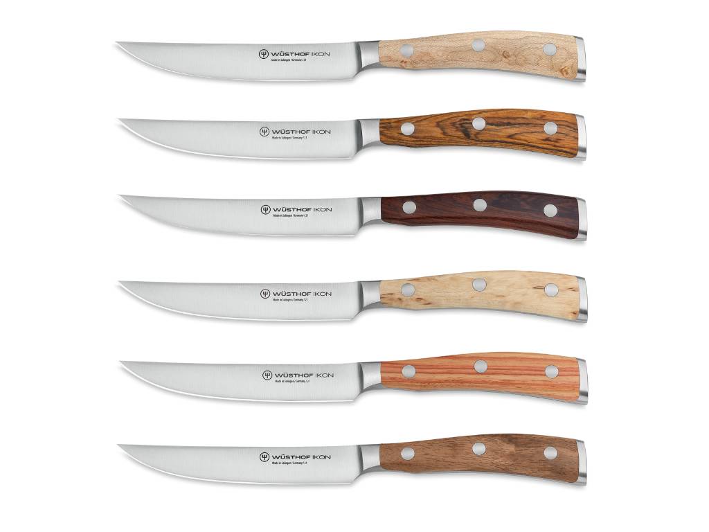 Wüsthof Ikon Selection Steakmesserset mit 6 Messern im Lederetui