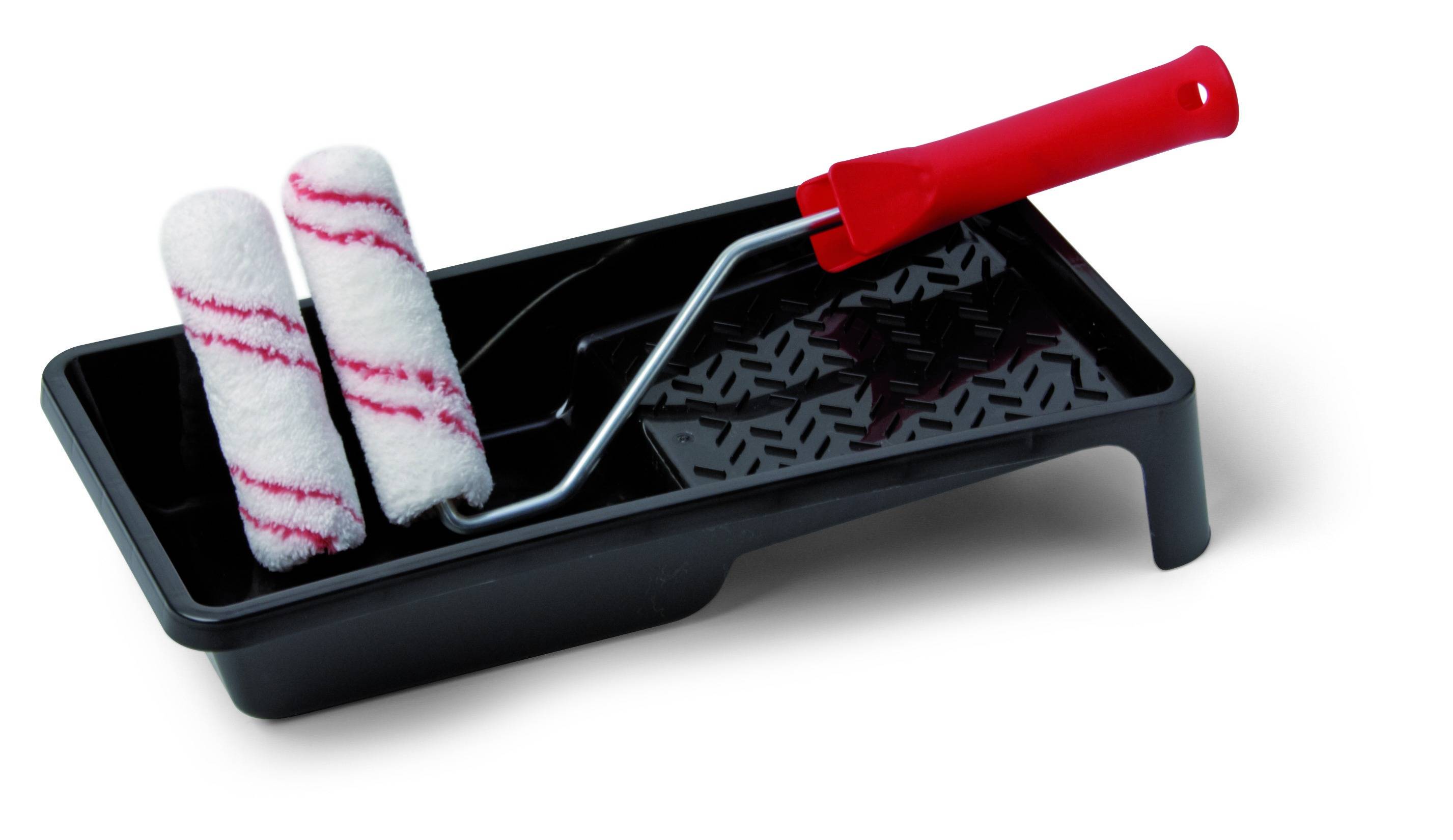 Schuller Set 2 Microline HK Heizkörperwalzen inkl. bügel+Wanne 10cm, 9mm Flor