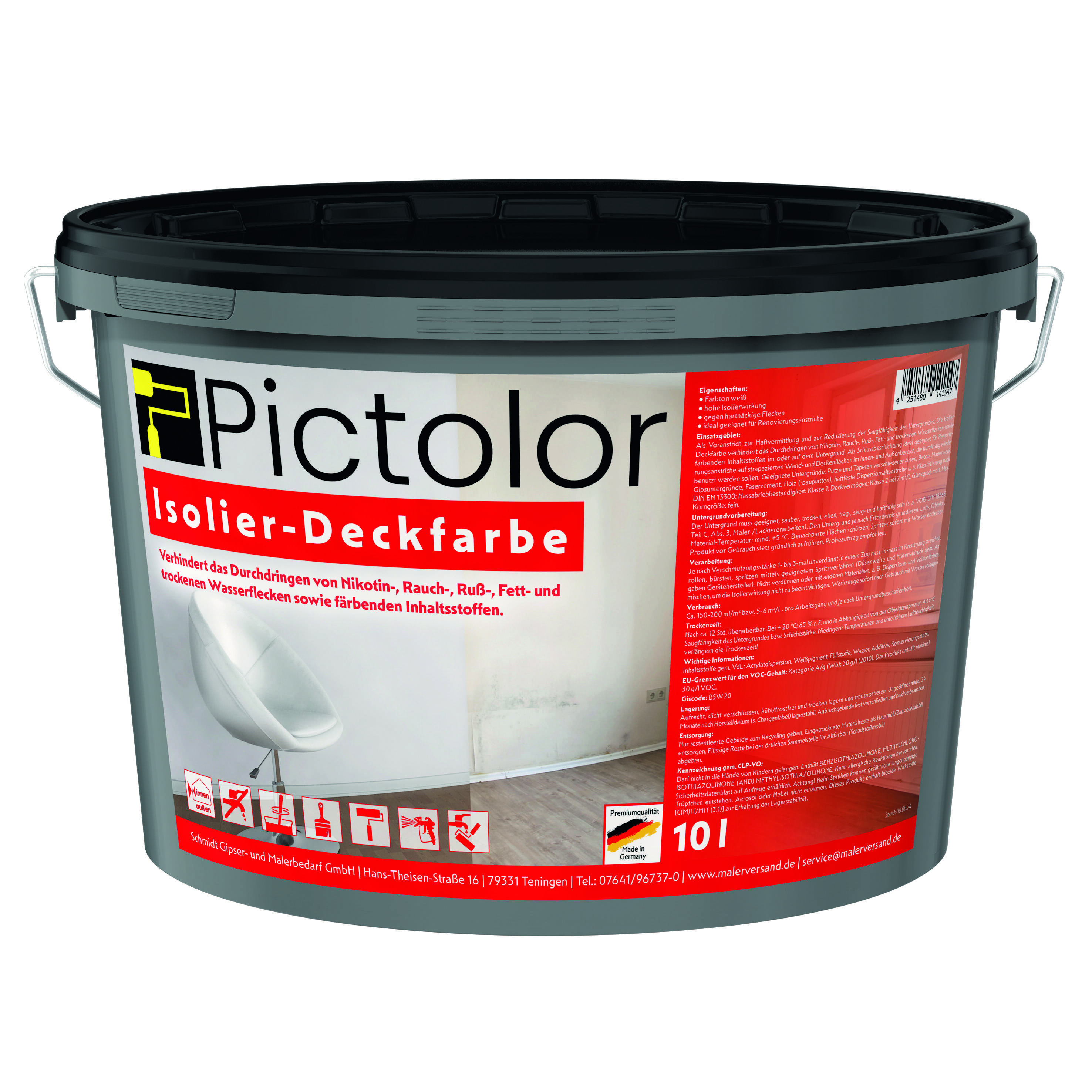 Pictolor@ Isolier - Deckfarbe 2,5 Liter