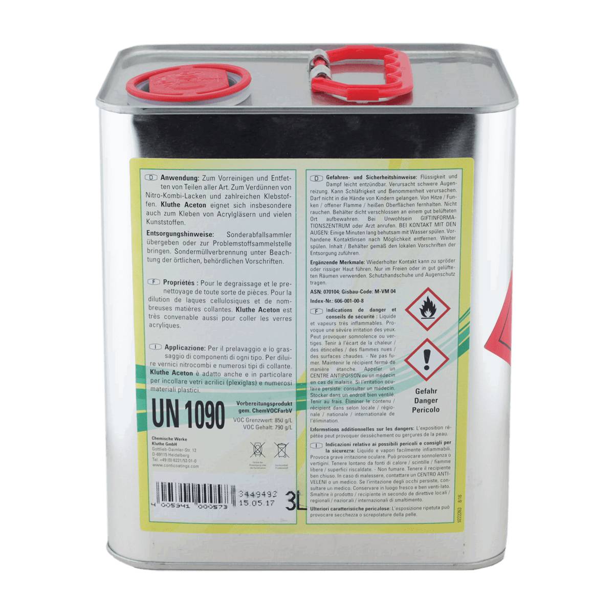 Kluthe Aceton Reiniger & Entfetter 3 Liter
