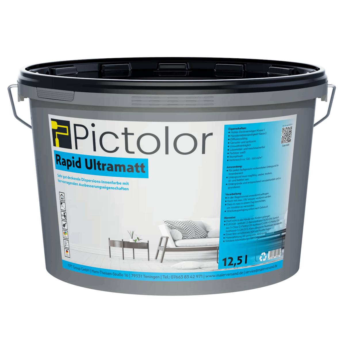 Pictolor@ Rapid Ultramatt 12,5 Liter Weiß
