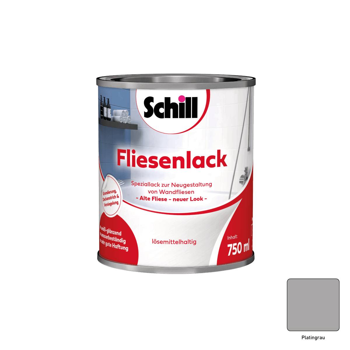 Schill Fliesenlack 0,75 Liter Platingrau