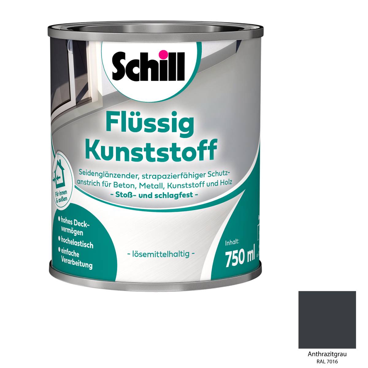 Schill Flßssig Kunststoff 0,75 Liter RAL 7016 für Anthrazitgrau