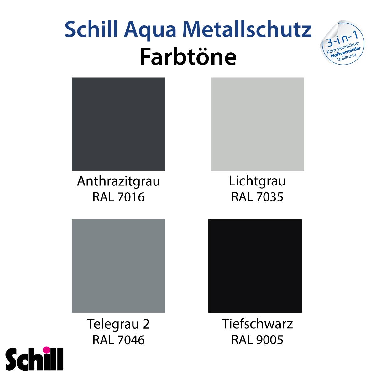 Schill Aqua Metallschutz 3 in 1 0,75 Liter Weiß