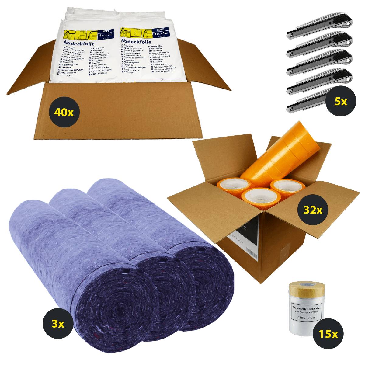 Haus-Set: Abdecken & Abkleben