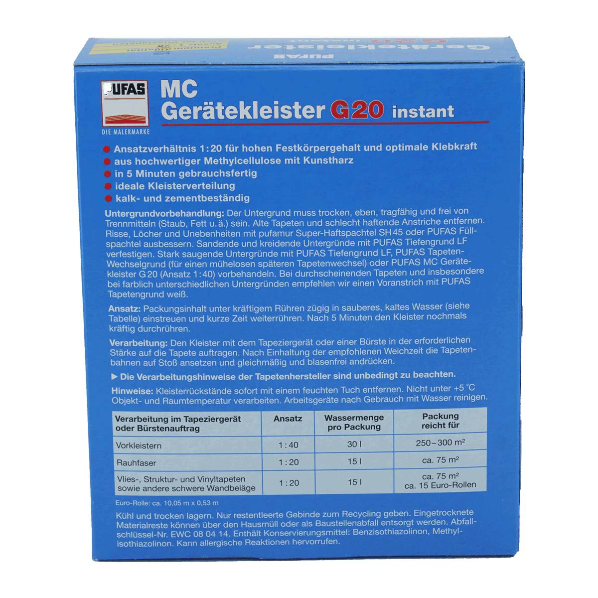PUFAS MC gerätekleister G 20 - instant 0,75 kg