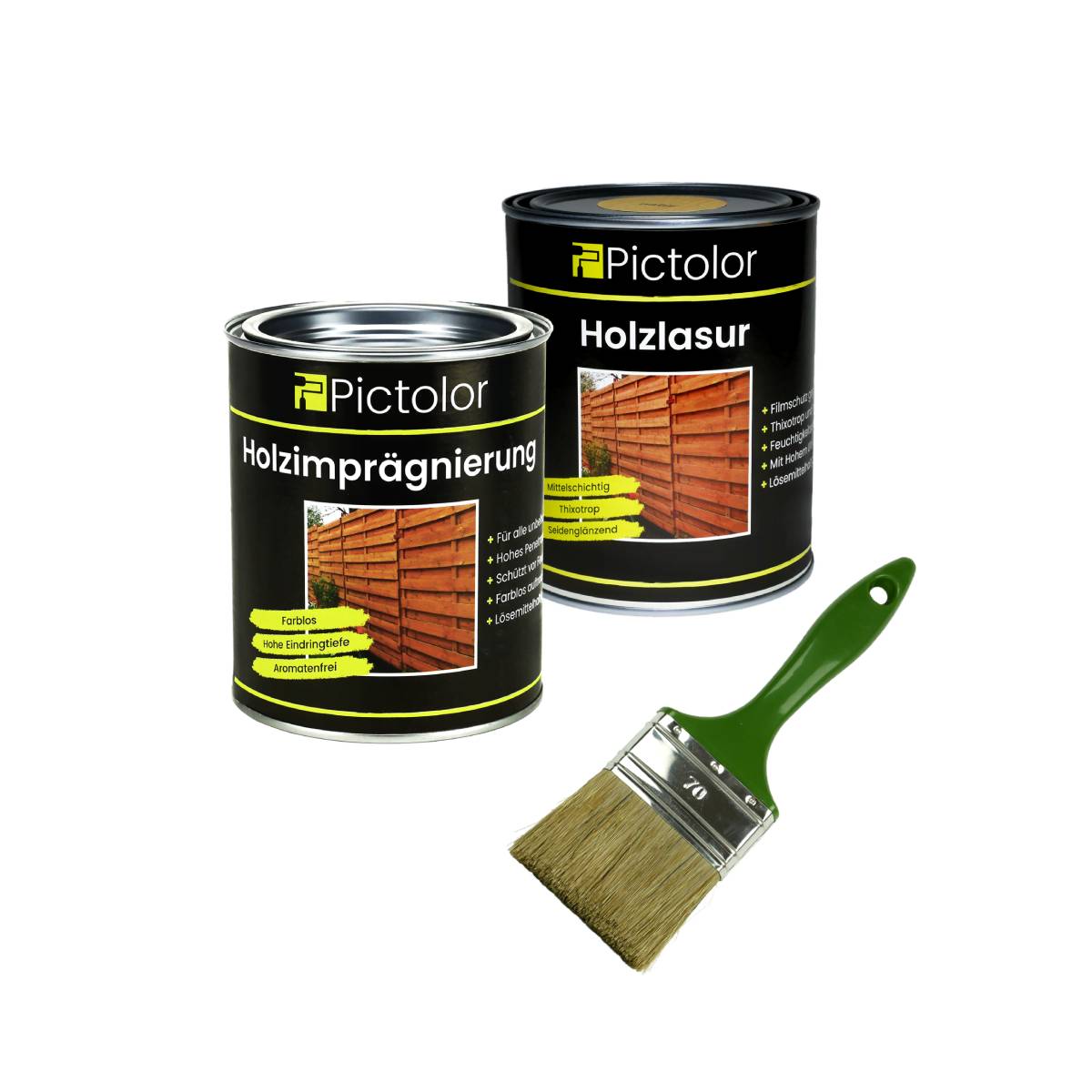 Pictolor@ Holzschutz-Set mit Werkzeug Eiche hell