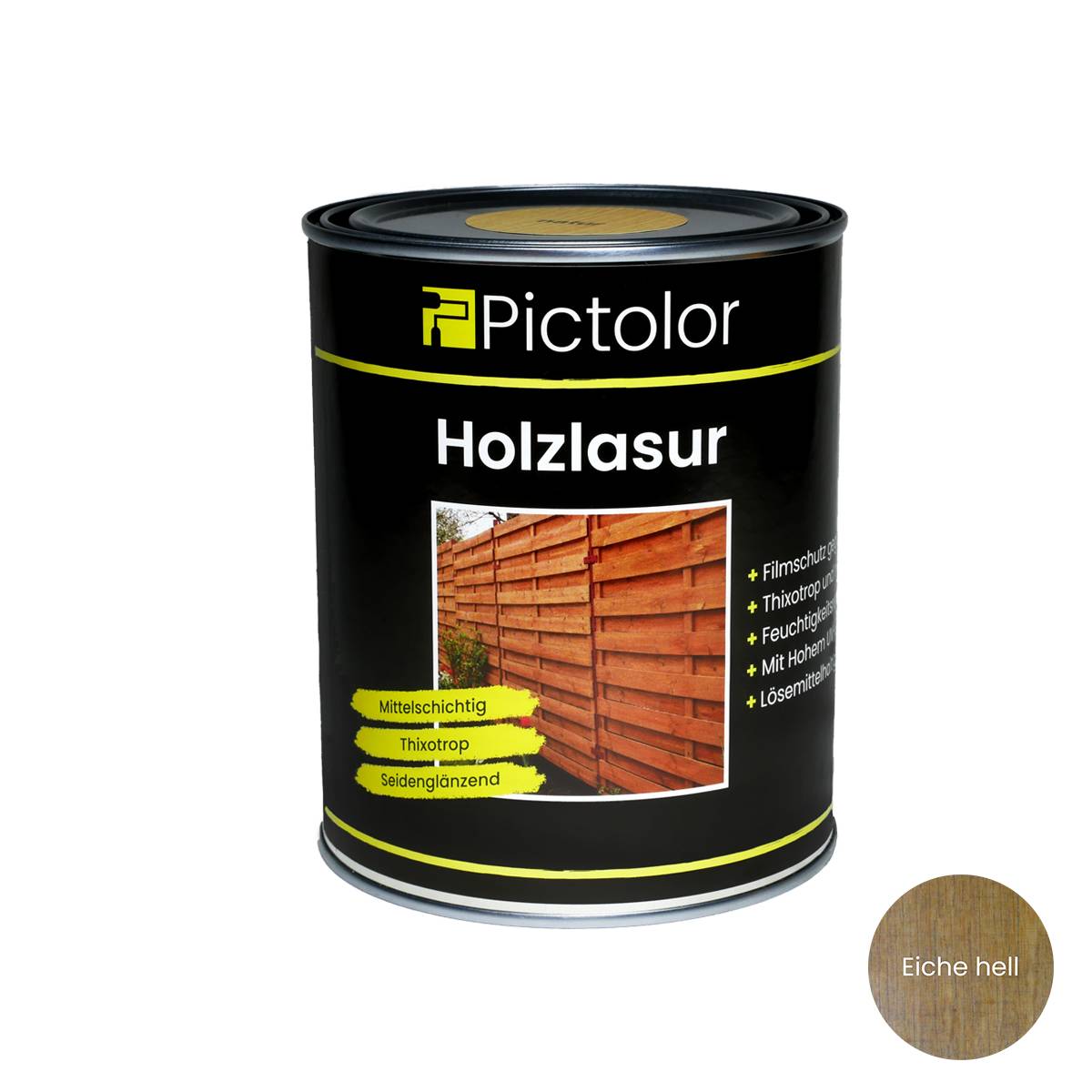 Pictolor@ Holzlasur Mittelschichtlasur 0,75 Liter Eiche hell