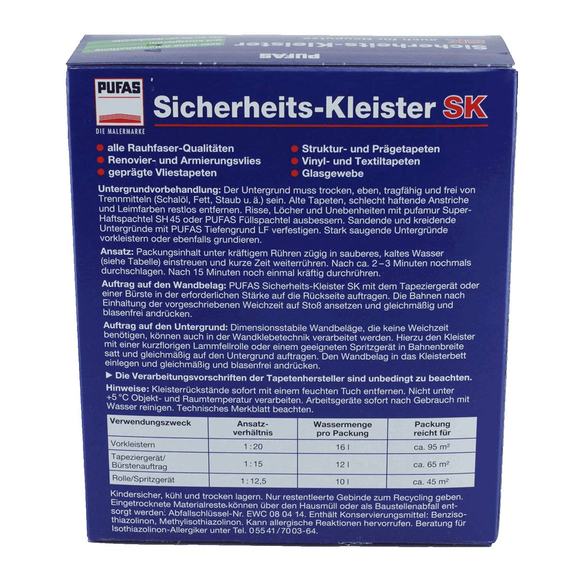 PUFAS Kleister Sicherheits-Kleister SK 0,8 kg