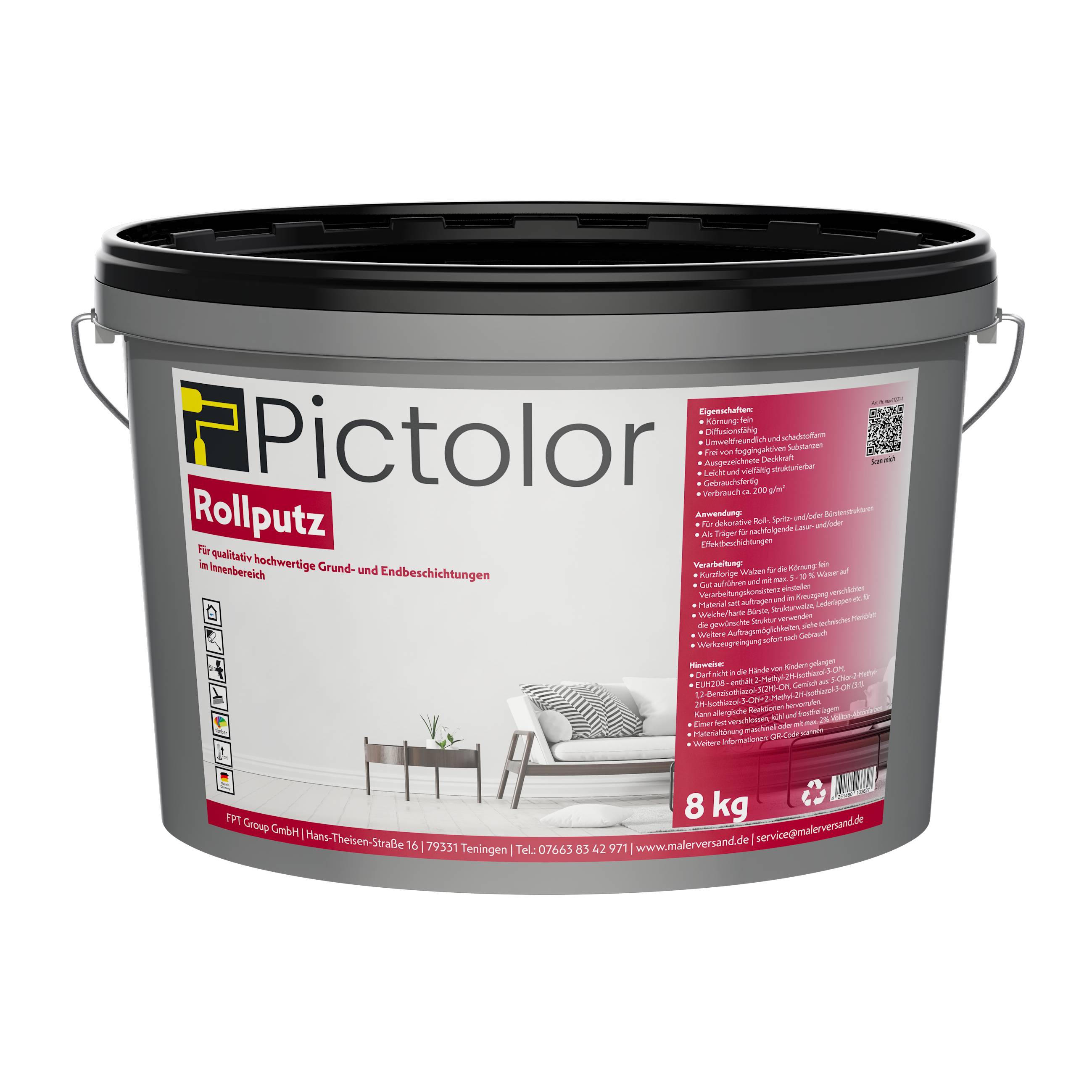 Pictolor@ Streichputz Rollputz 8 kg Mittel