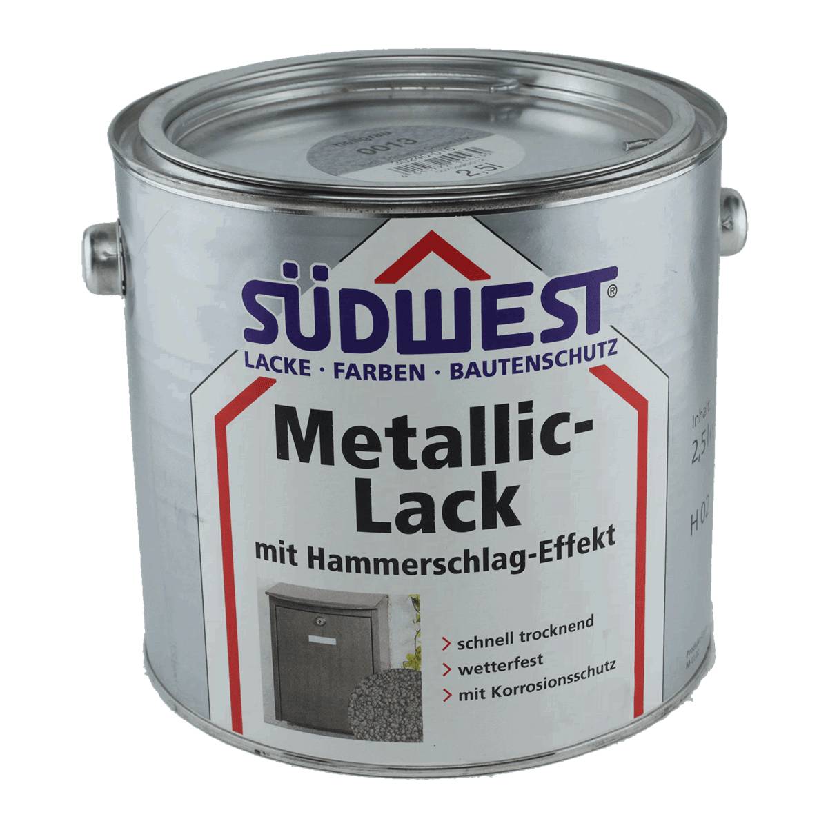 SÜDWEST Metallic-Lack mit hochglänzenden Hammerschlag-Effekt 2,5 Liter