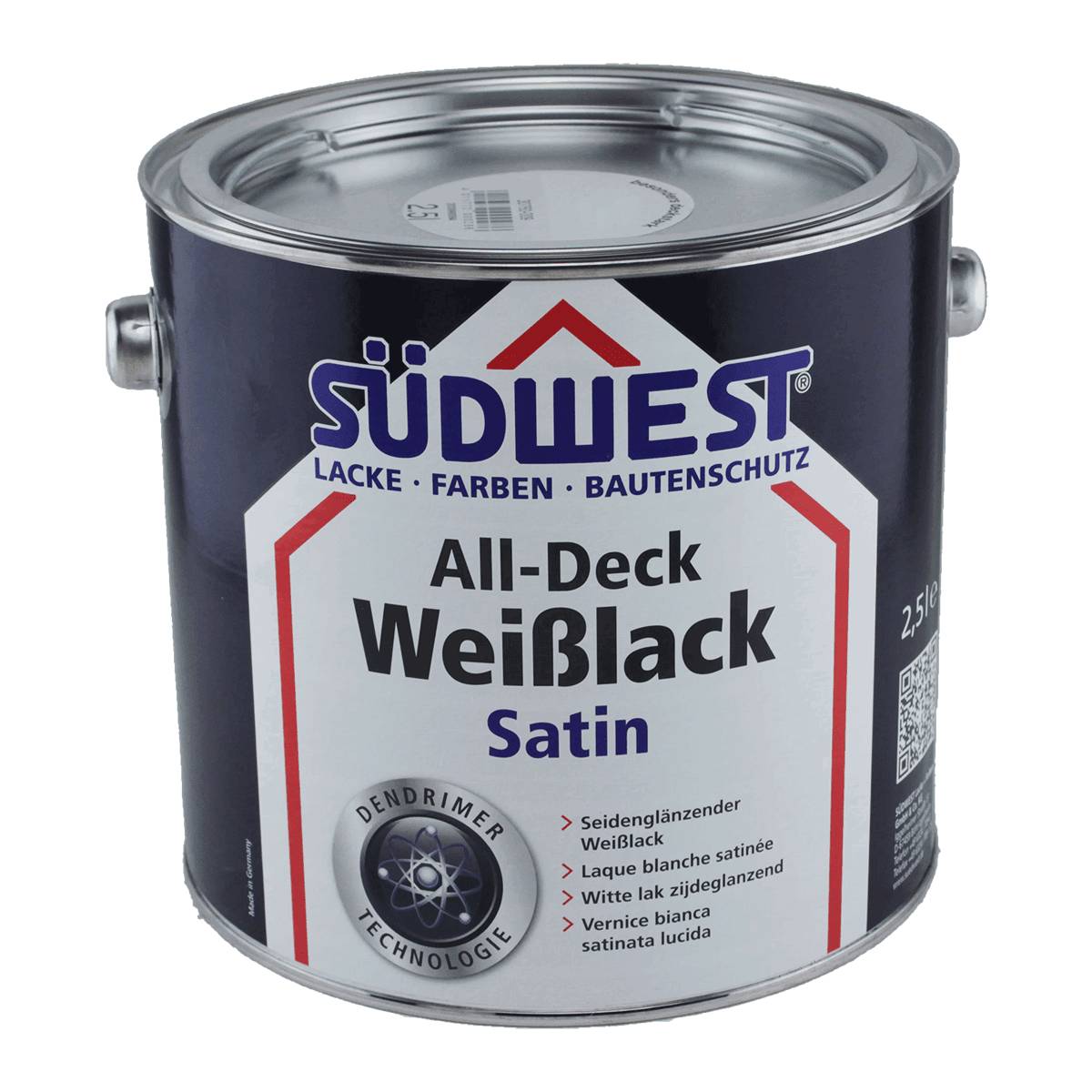 SÜDWEST All-Deck Weißlack Satin seidenglänzend 2,5 Liter
