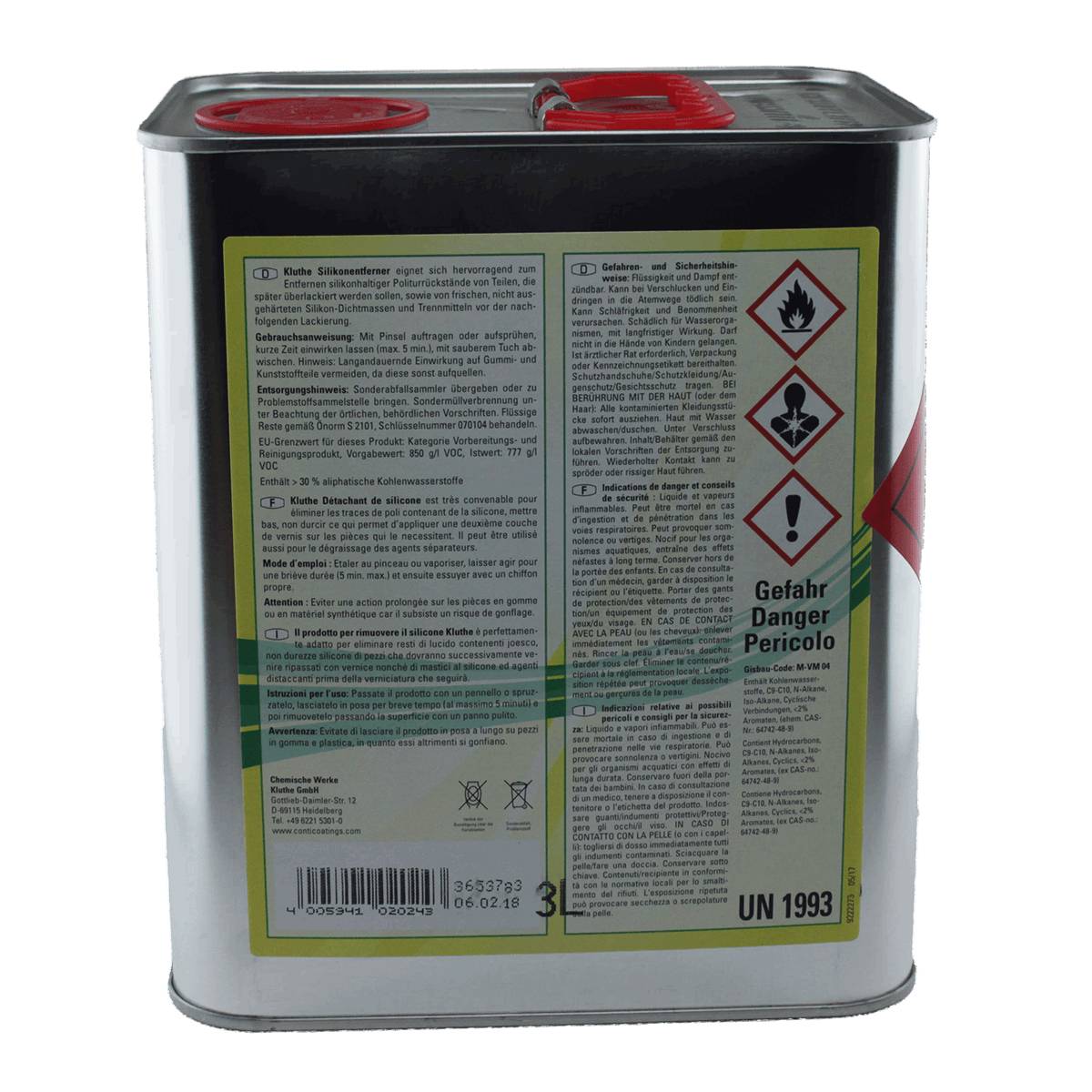 Kluthe Silikon-Entferner Spezialreinigungsmittel 3 Liter