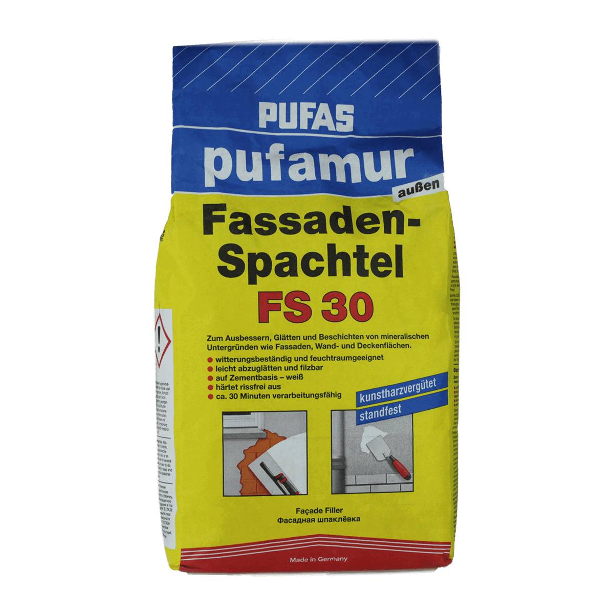 PUFAS pufamur außen Fassaden-Spachtel FS 30 Zementspachtelmasse 5 kg