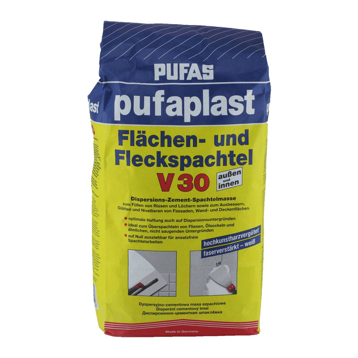 PUFAS pufaplast V30 Flächenspachtel Zement-Spachtelmasse 5 kg