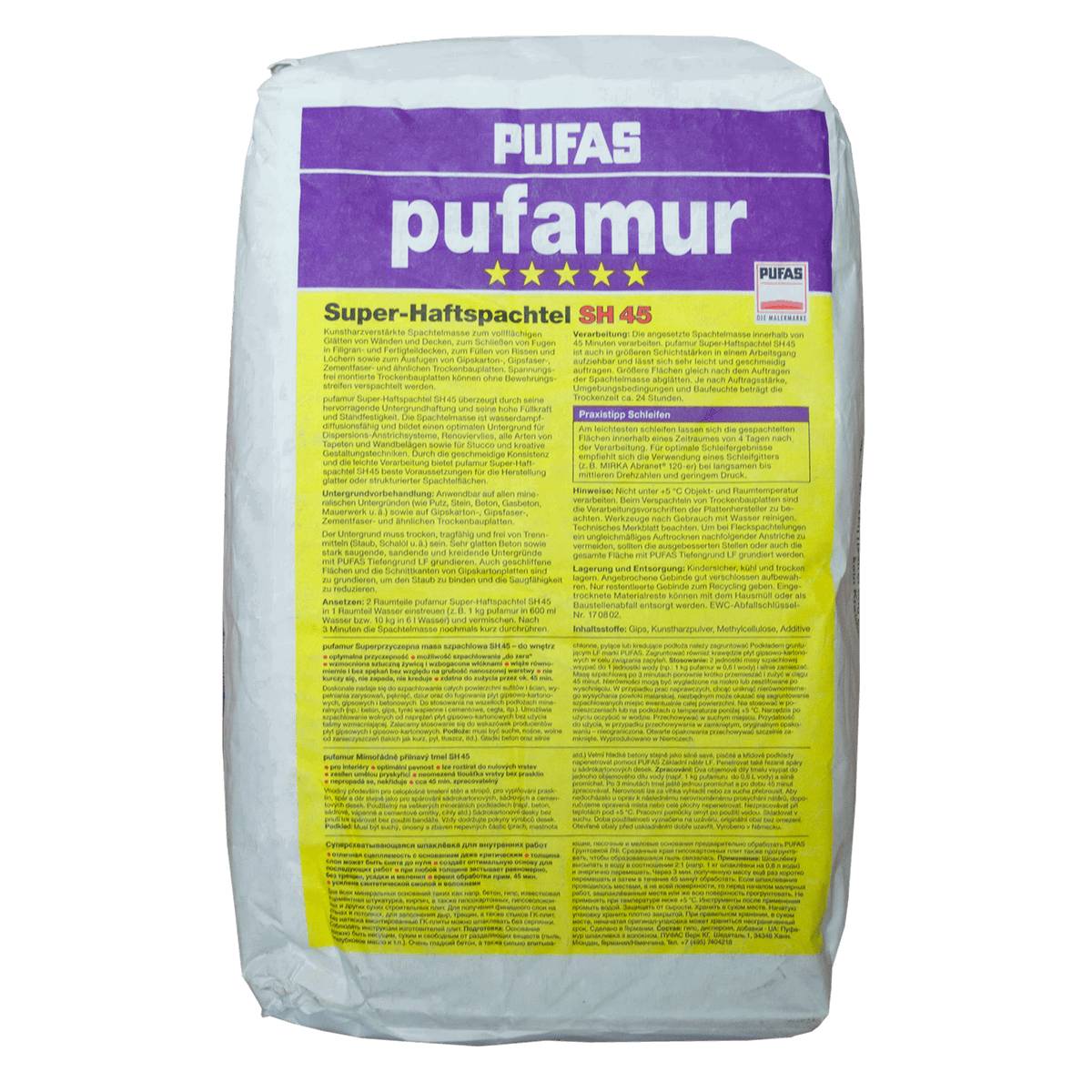PUFAS Pufamur Super-Haftspachtel SH 45 Gipsspachtelmasse 25 kg