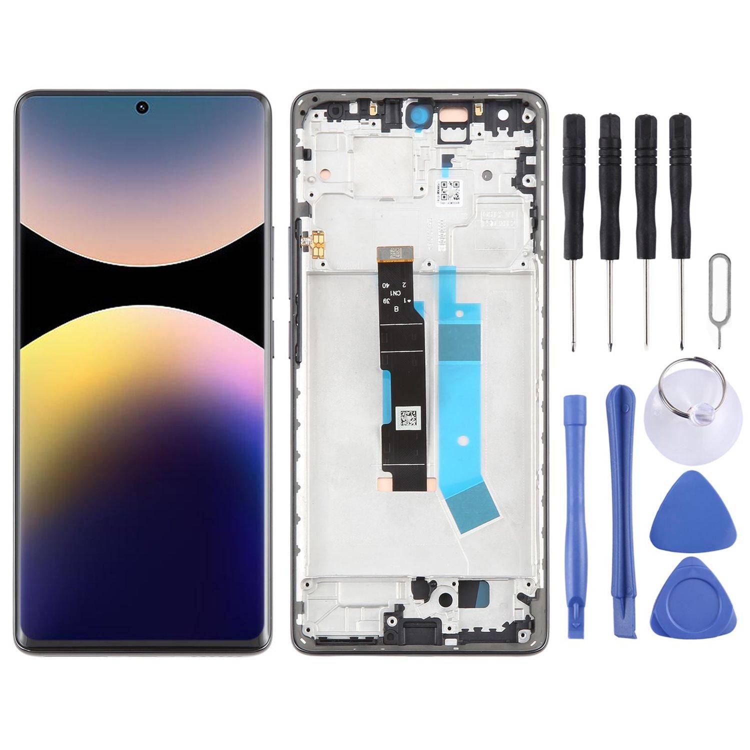 Für Xiaomi Redmi Note 14 Pro 4G AMOLED LCD Display mit Rahmen Ersatzteil Schwarz