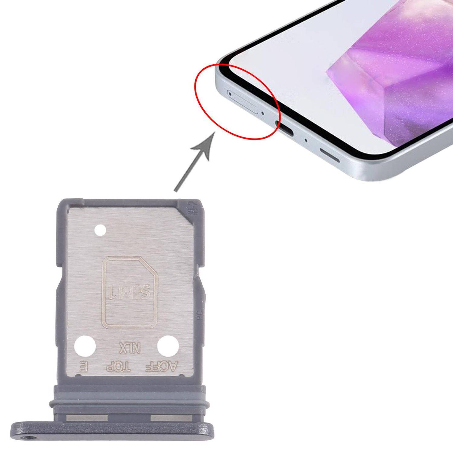 Für Samsung Galaxy A36 SM-A366B SIM Kartenhalter Dual SIM Ersatzteil Schwarz