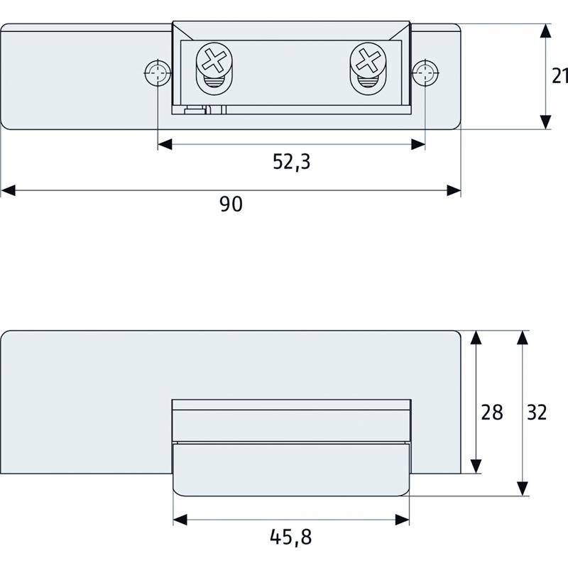 ABUS ET50 Elektrischer Türöffner, Elektrischer Türöffner - Modell: ET | Funktionen: Gleich- und Wechselstrom | Mechanis