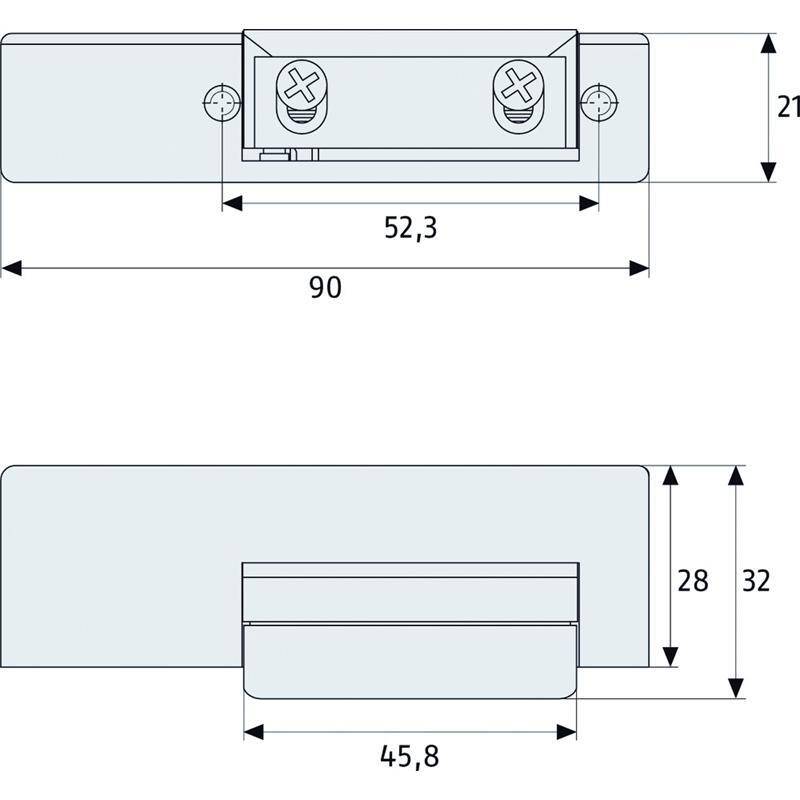 ABUS ET60 Elektrischer Türöffner, Elektrischer Türöffner - Modell: ET | Funktionen: Gleich- und Wechselstrom | Mechanis