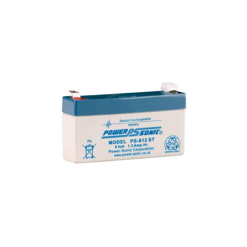 Eine blaue und weiße wiederaufladbare Batterie mit der Aufschrift 