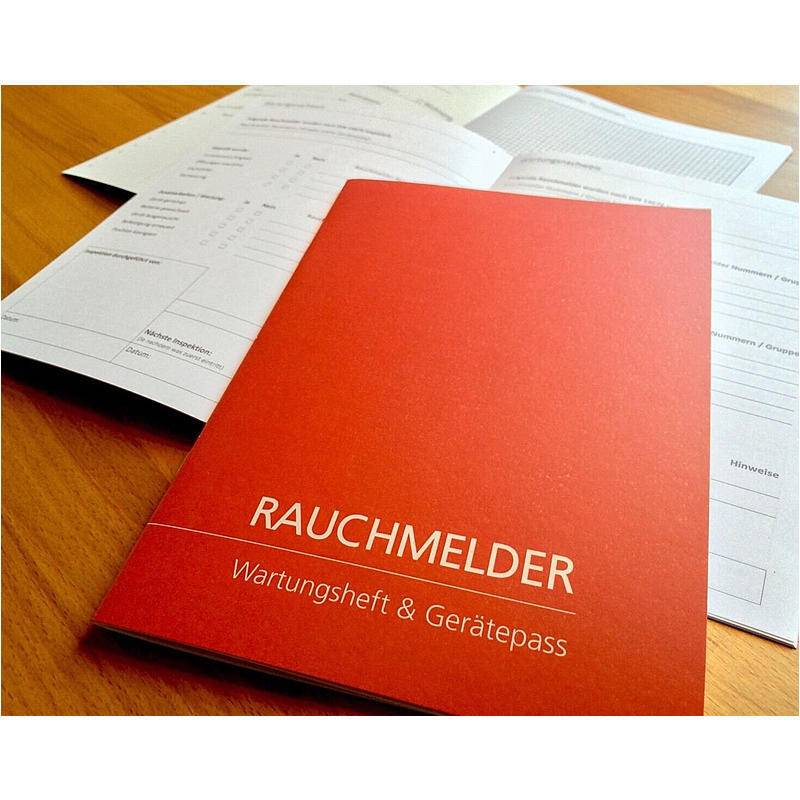 Rauchmelder Gerätepass und Wartungsheft (15Jahre), Zubehörartikel, Gerätepass, Wartungsheft | Farbe: Rot