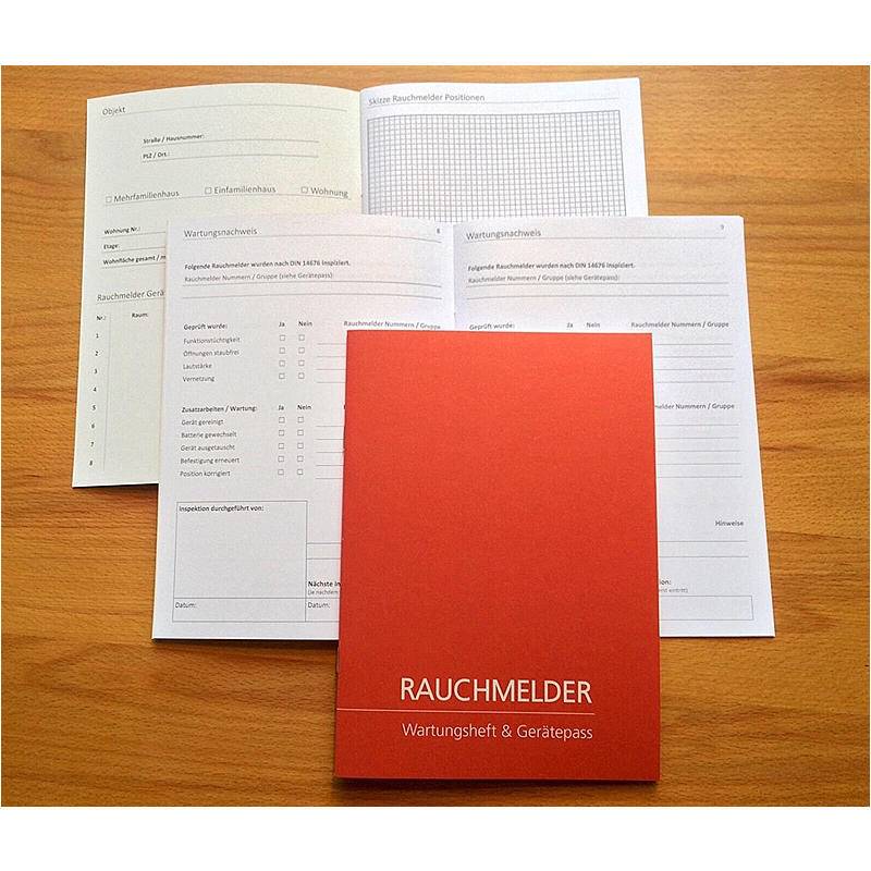 Rauchmelder Gerätepass und Wartungsheft (15Jahre), Zubehörartikel, Gerätepass, Wartungsheft | Farbe: Rot