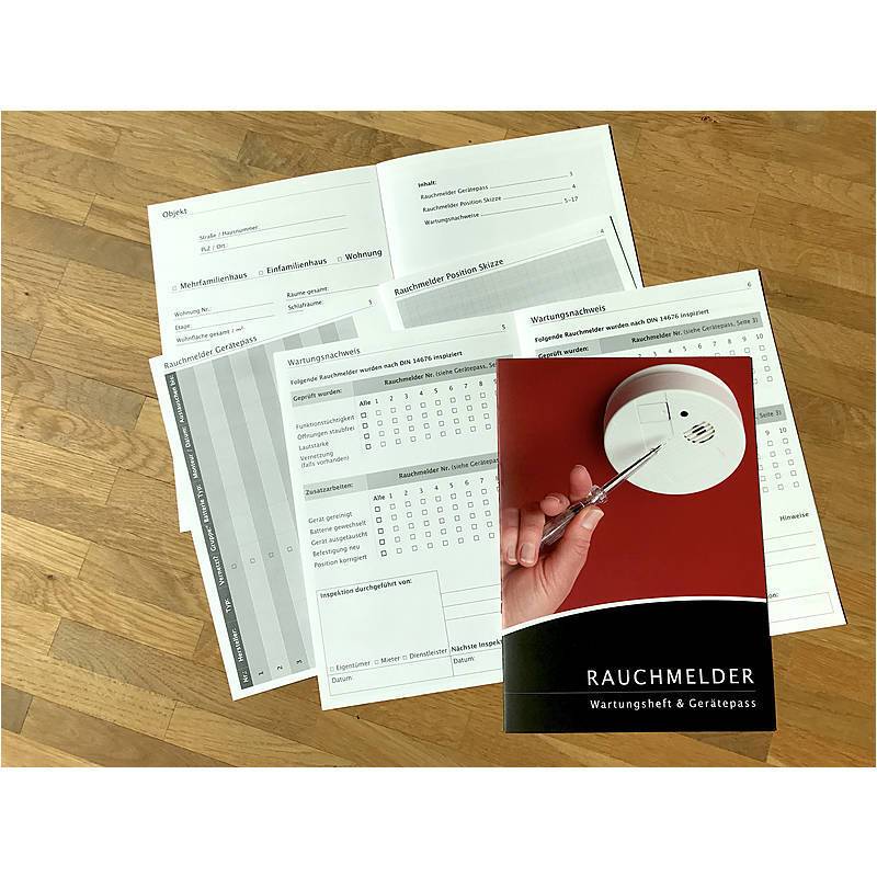 Rauchmelder Gerätepass und Wartungsheft (13Jahre), Zubehörartikel, Gerätepass, Wartungsheft | Farbe: Rot