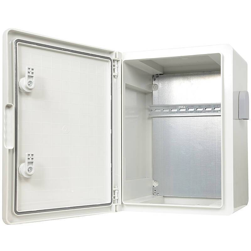 Anschlusskasten IP65 Polyester DIN-Rail, 22cm tief, Outdoor Anschlusskasten mit verstellbarer DIN-Schiene | Ideal für K