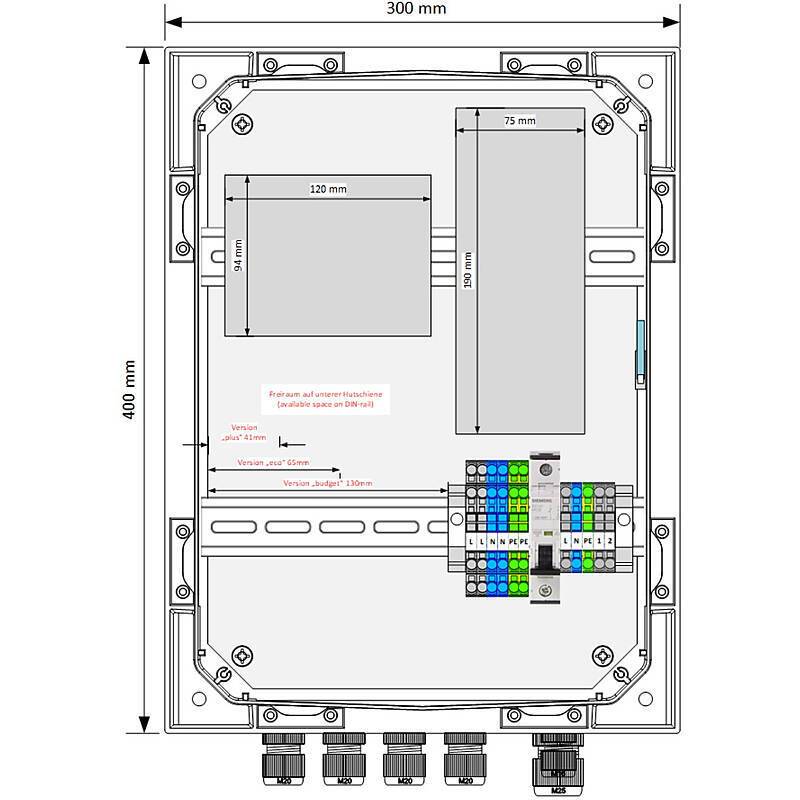 Anschlusskasten inkl. LS IP66, IK10, 40x30x21cm, Robuster Anschlusskasten für Videoüberwachung, IoT-, Netzwerktechnik.