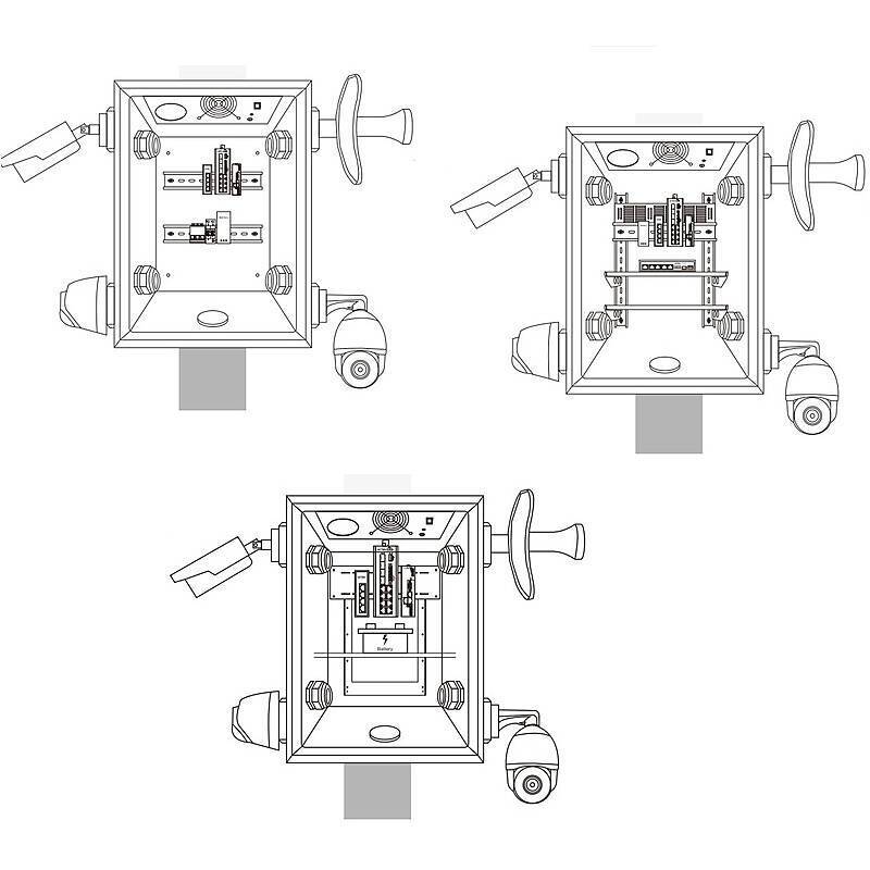 Anschlusskasten IP66 IK10 DIN-Rail 40 x 30 x 20cm, Hochwertiger Outdoor-Anschlusskasten für Videoüberwachung, IoT- & Ne