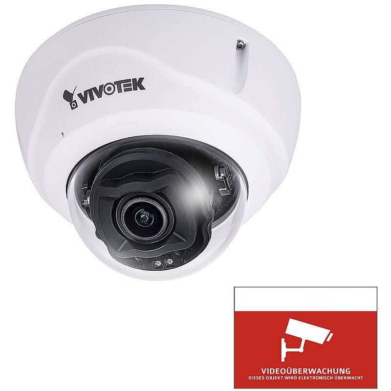 1x VIVOTEK FD9387-HTV-A IP-Kamera + Aufkleber, Set-Inhalt:1x Aufkleber, 1x Dome Kamera | 5 MegapixelDOME KAMERA SET | B