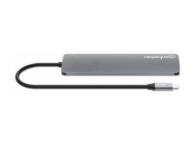 MANHATTAN USB-C PD auf HDMI 7-in-1 4K Dockingstation grau