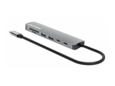 MANHATTAN USB-C PD auf HDMI 7-in-1 4K Dockingstation grau