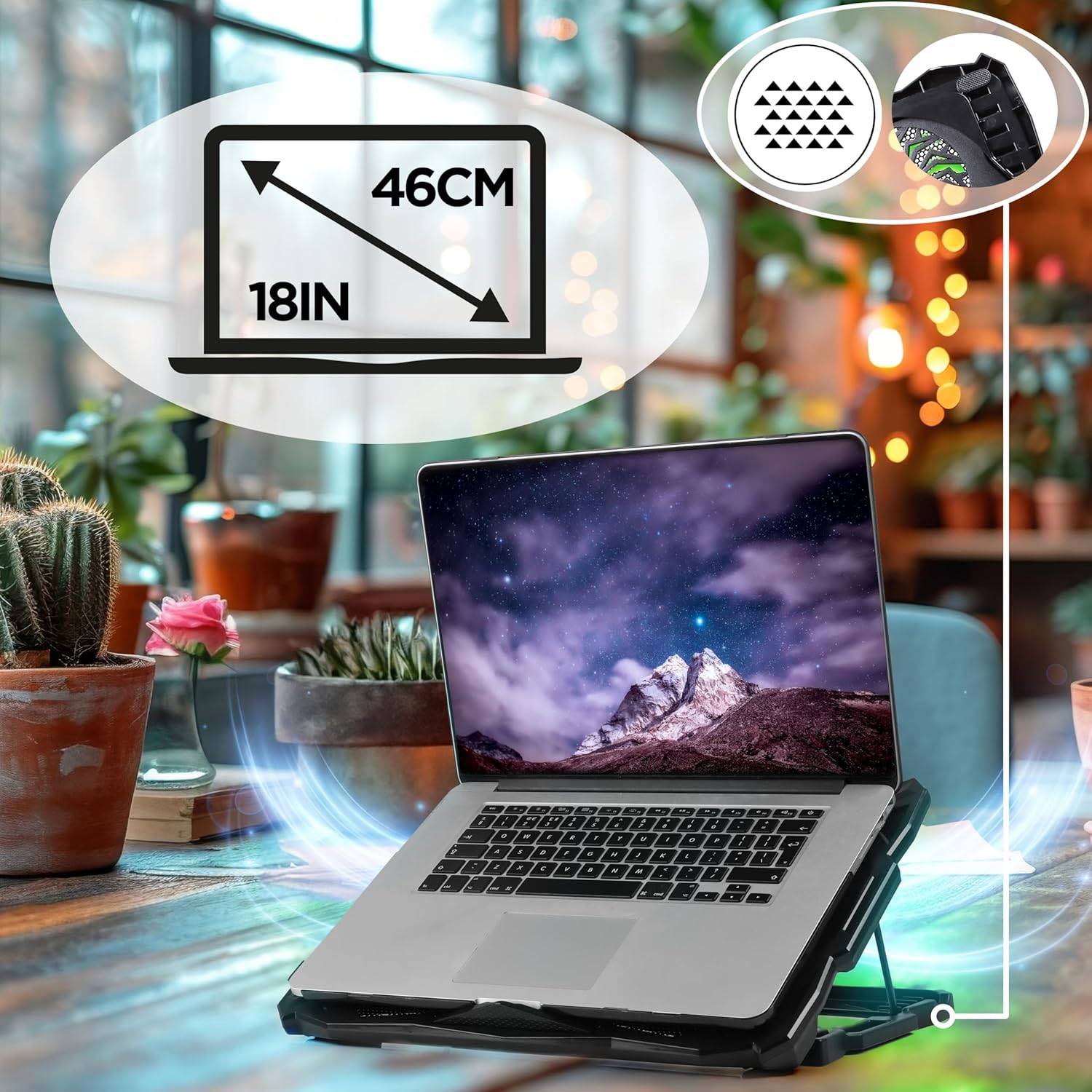 Duronic LC1 Laptop Kühler, Gaming Notebook Kühlmatte, Laptopständer