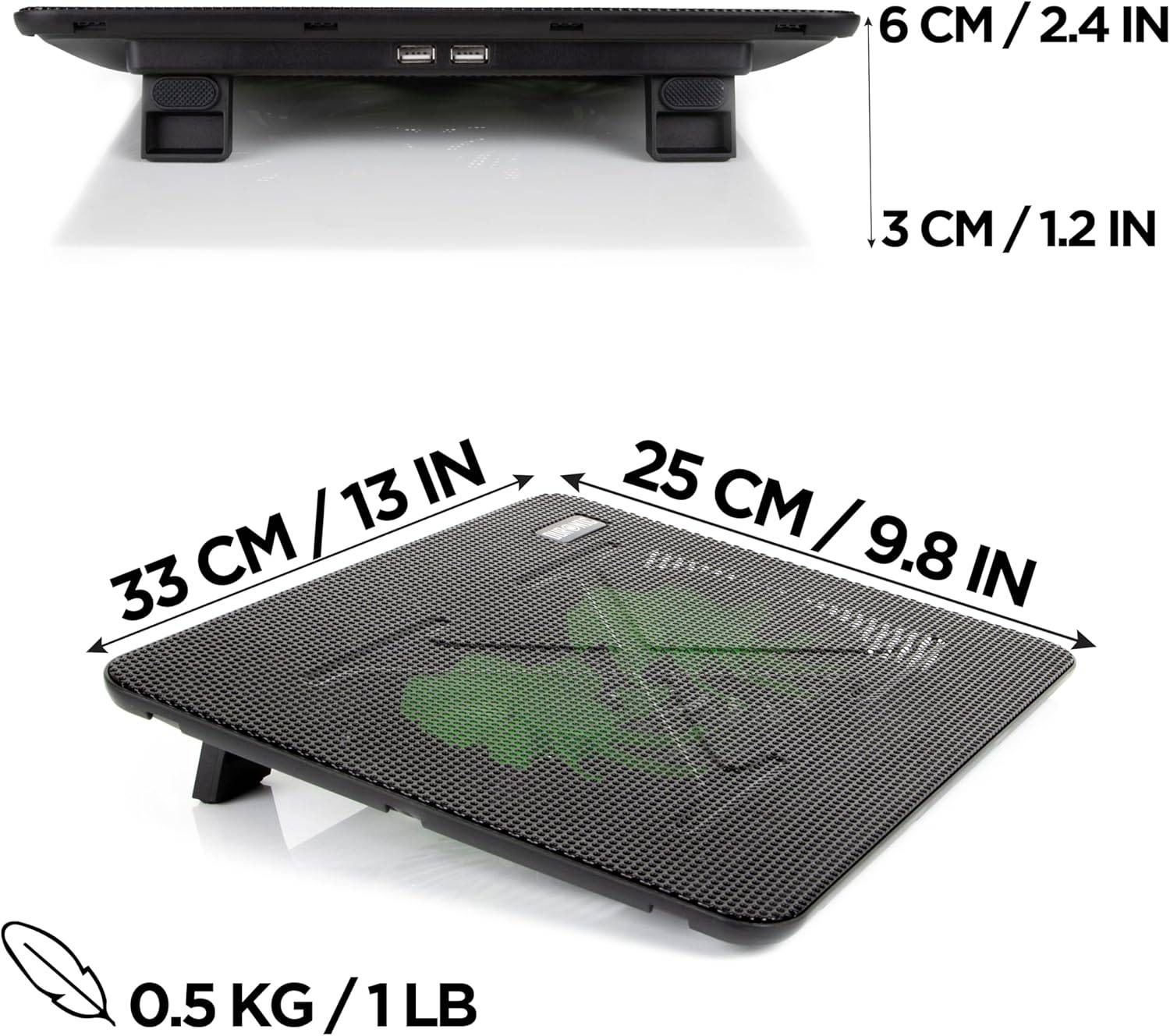 Duronic LC2 Laptop Kühler, Gaming Notebook Kühlmatte, Laptopständer