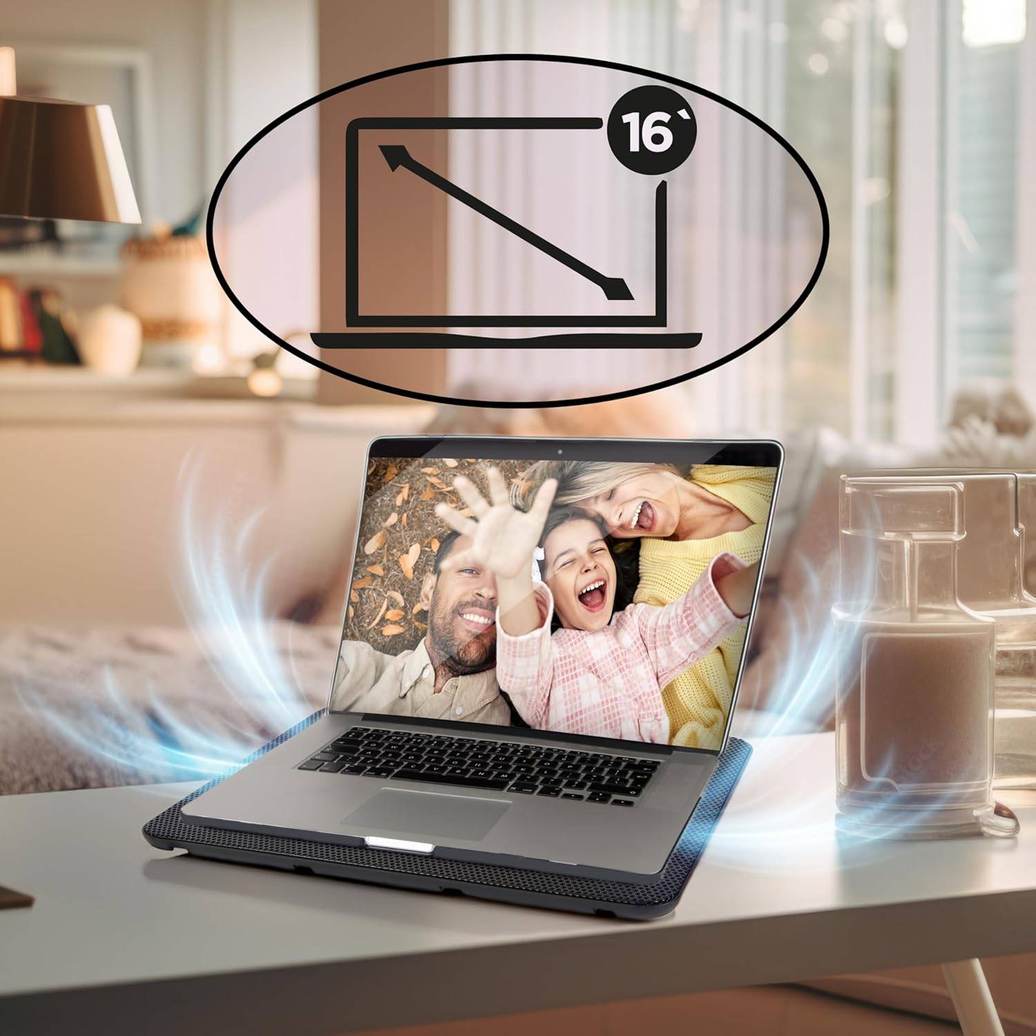 Duronic LC2 Laptop Kühler, Gaming Notebook Kühlmatte, Laptopständer