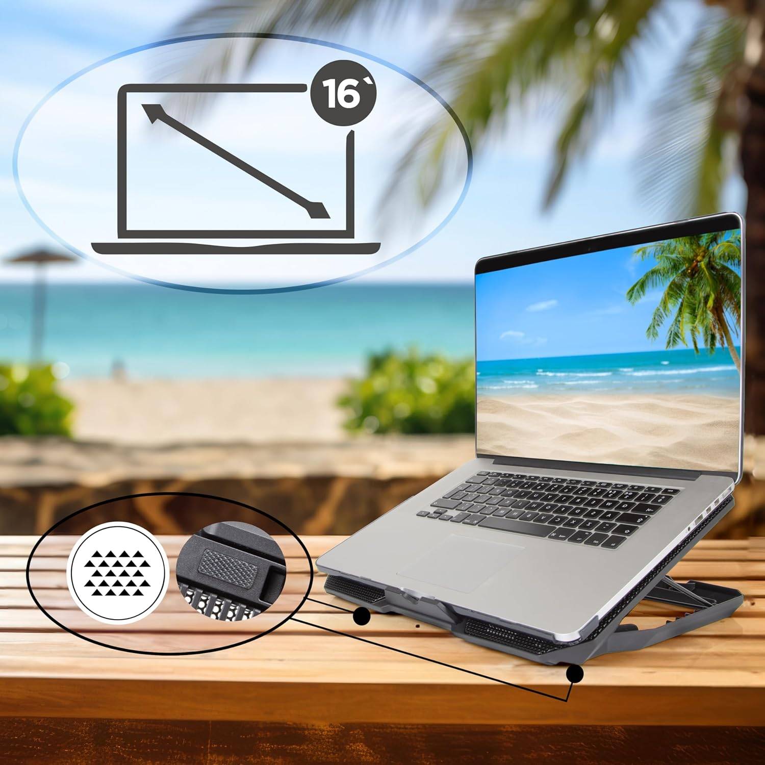 Duronic LC3 Laptop Kühler, Gaming Kühlpad, höhenverstellbar, Lüfter stark