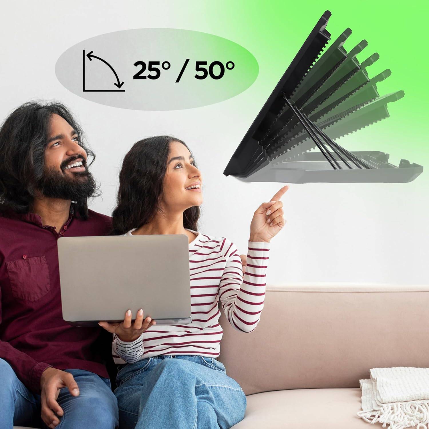 Duronic LC3 Laptop Kühler, Gaming Kühlpad, höhenverstellbar, Lüfter stark