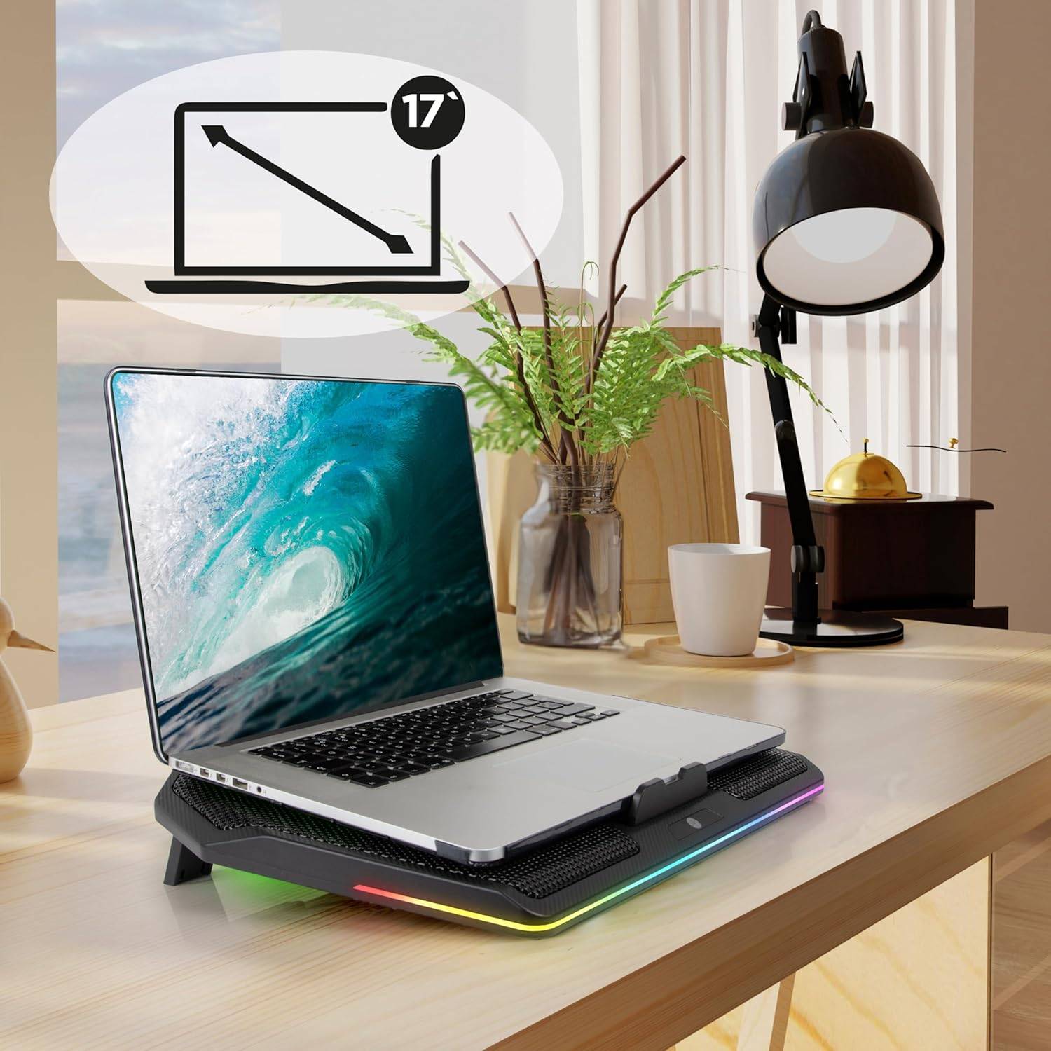 Duronic LC4 Laptop Kühler, Gaming Notebook Kühlpad, höhenverstellbar