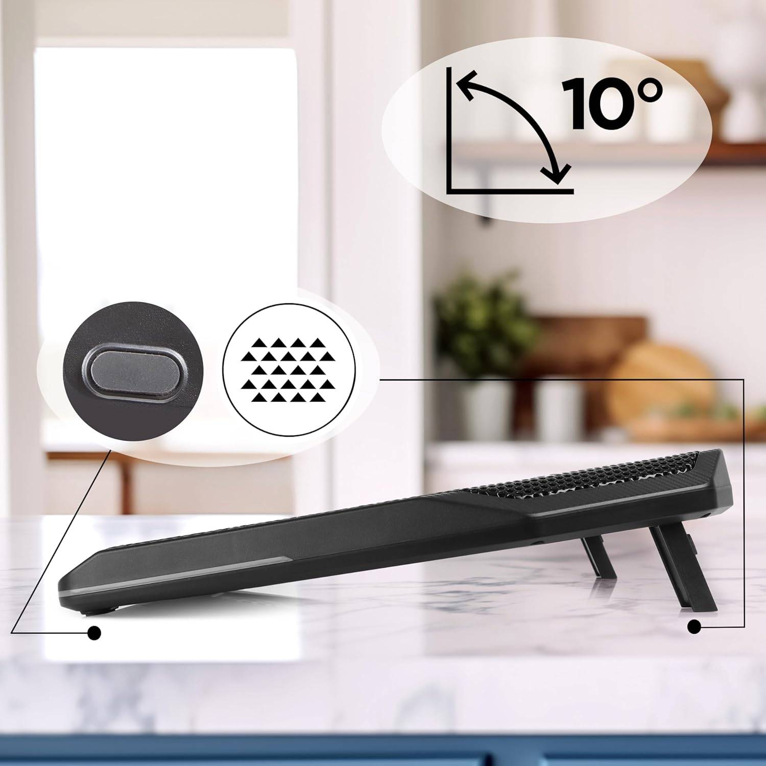 Duronic LC4 Laptop Kühler, Gaming Notebook Kühlpad, höhenverstellbar