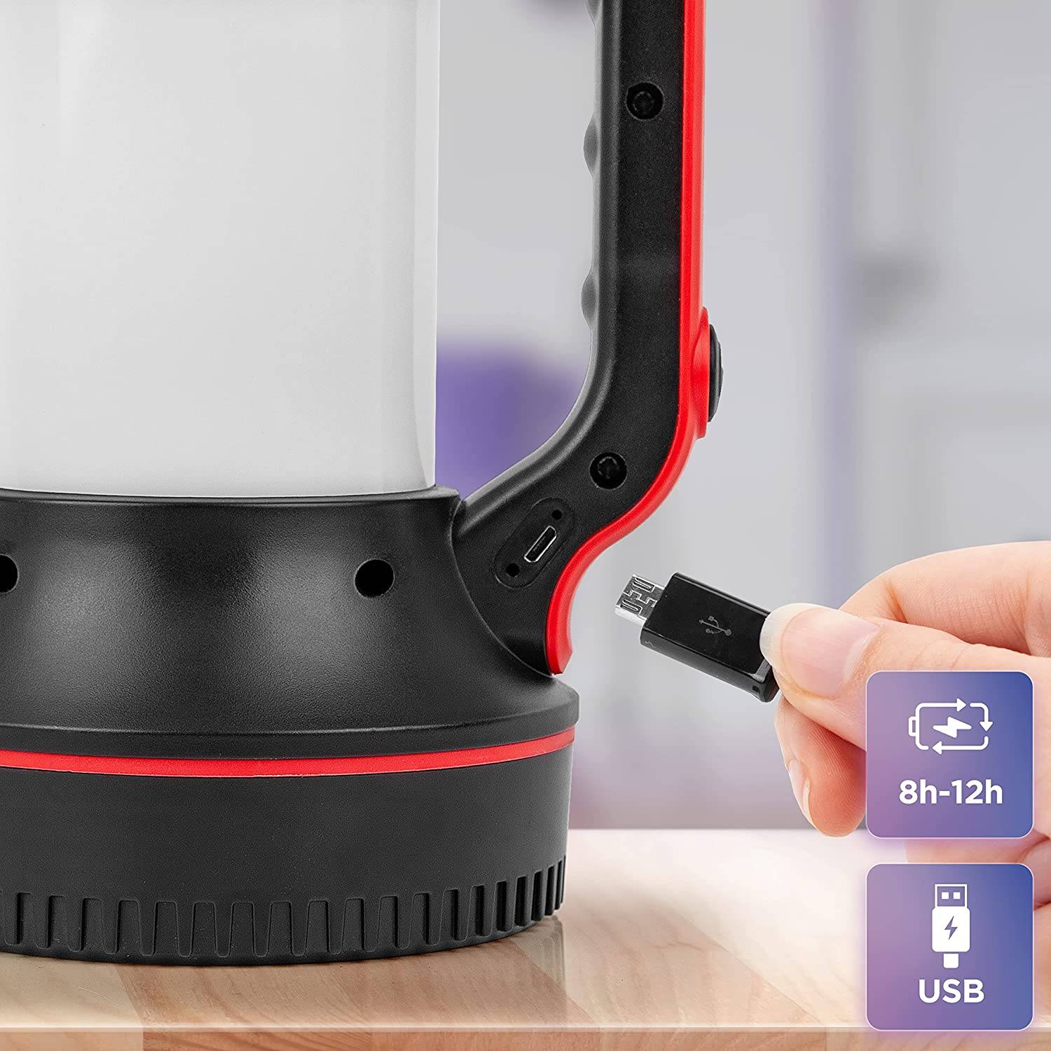 Duronic RL74 LED Taschenlampe Campinglampe 10000mAh Akku Handlampe Notfall