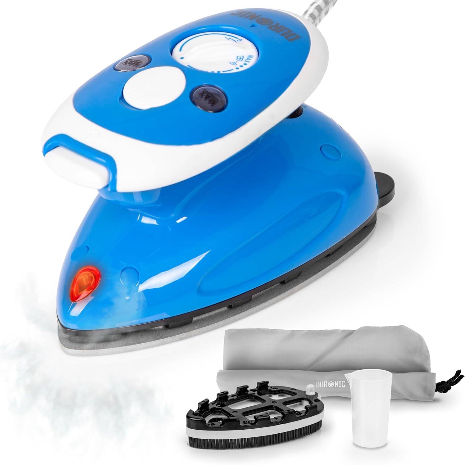 Duronic SI2 BE Mini Reisebügeleisen 375W, Dampfbügeleisen, Travel Iron