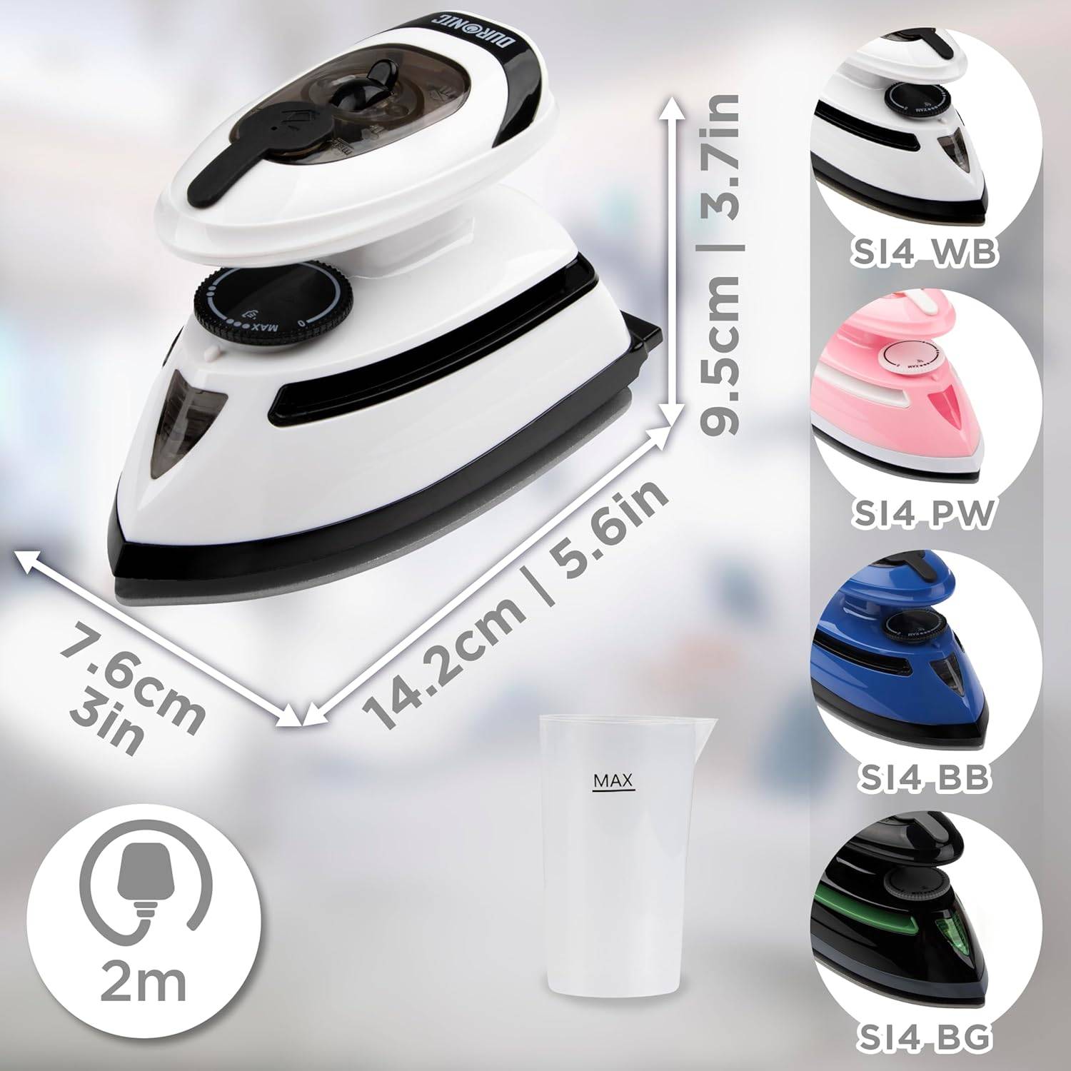 Duronic SI4 WB Mini Reisebügeleisen Dampfbügeleisen Handbügeleisen