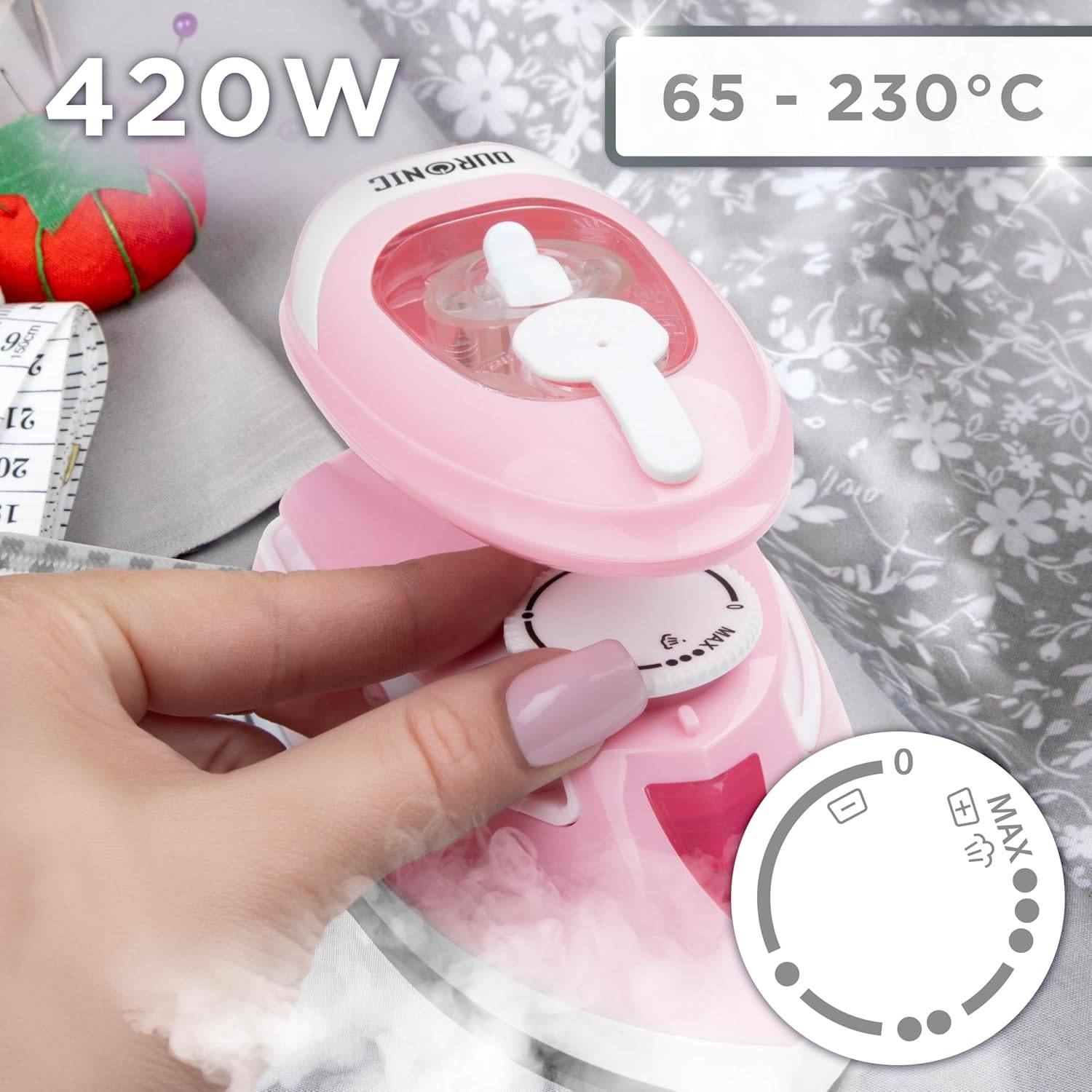 Duronic SI4 PW Mini Reisebügeleisen Dampfbügeleisen Handbügeleisen