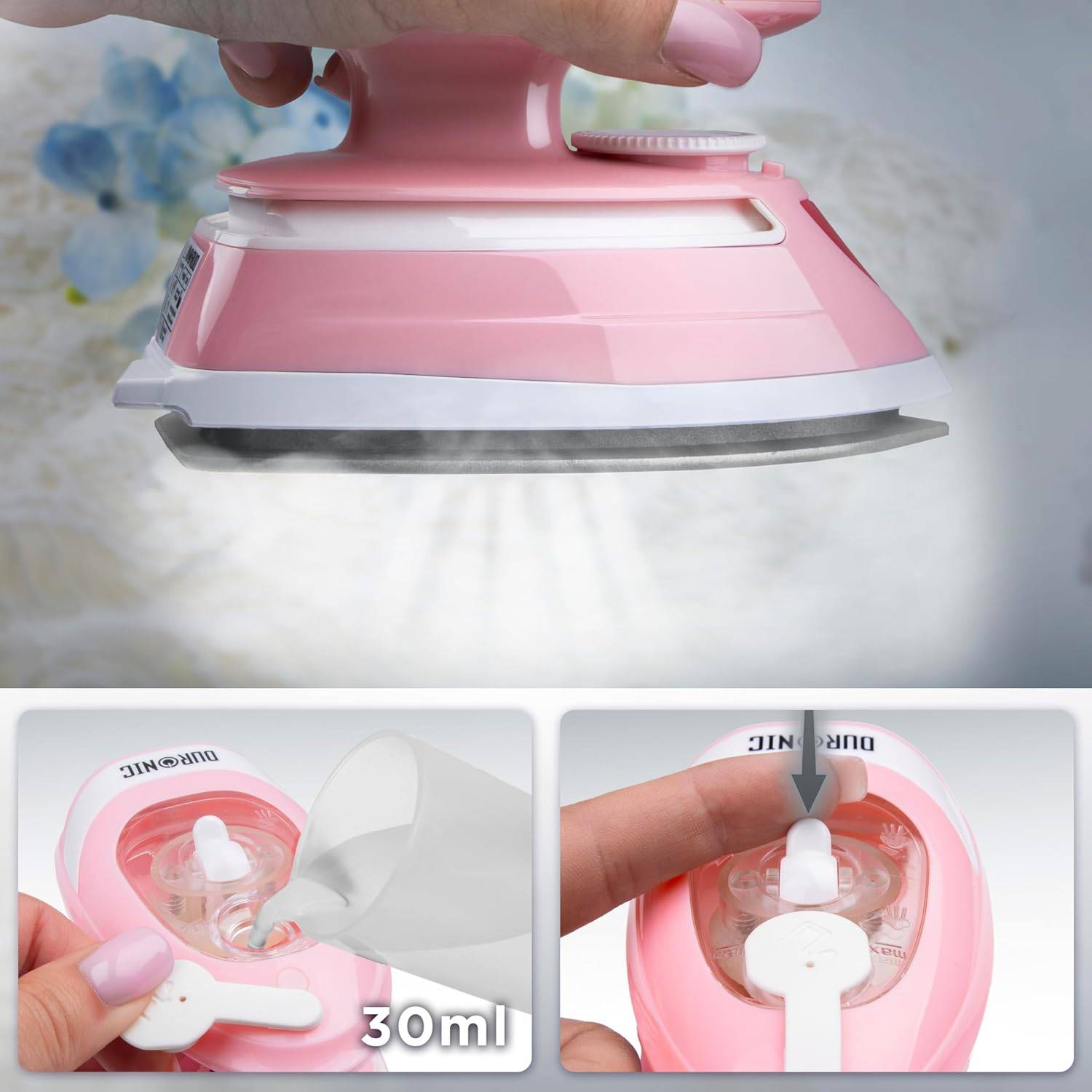 Duronic SI4 PW Mini Reisebügeleisen Dampfbügeleisen Handbügeleisen