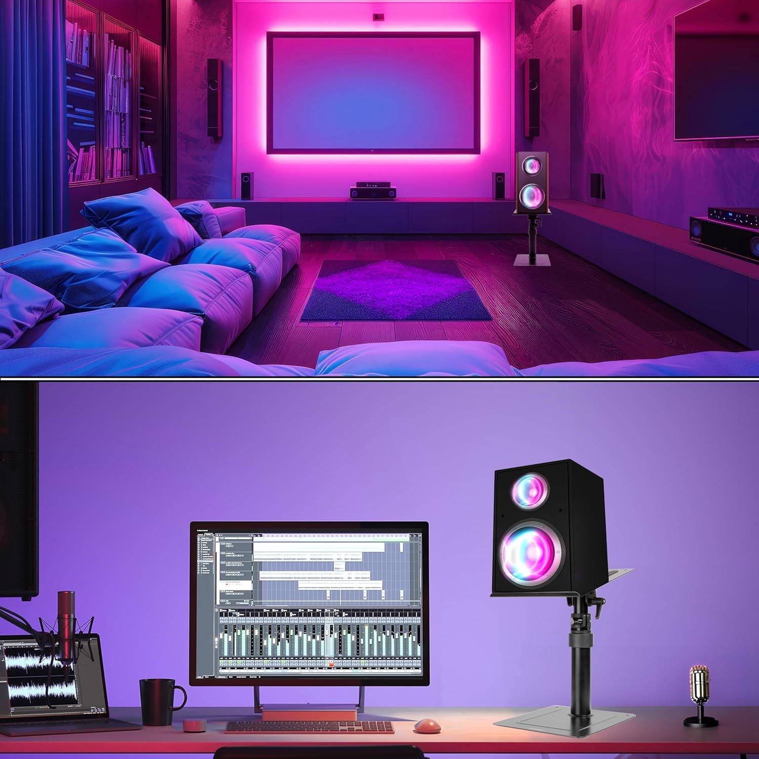 Duronic SPS20 Lautsprecherständer, Boxen Halterung höhenverstellbar