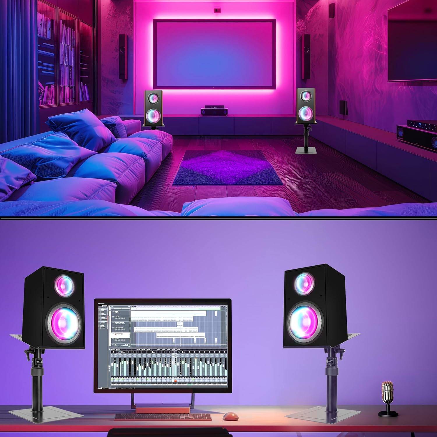 Duronic SPS30 Lautsprecherständer, Boxen Halterung höhenverstellbar