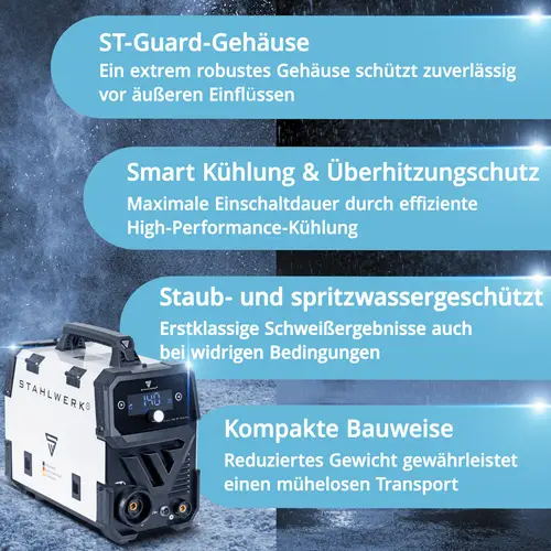 STAHLWERK Schweißgerät FLUX 140 ST Digital mit 140 A Vollausstattung, Lift-TIG STAHLWERK Schweißgerät FLUX 140 ST Digital mit 140 A Vollausstattung, Lift-TIG